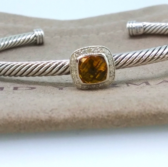 David Yurman 4mm Noblesse Bracelet Citrine Diamond - Picture 4 of 6